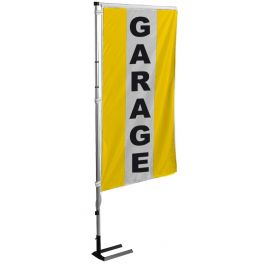 Kit mat et drapeau garage jaune à bandes latérales 4 m