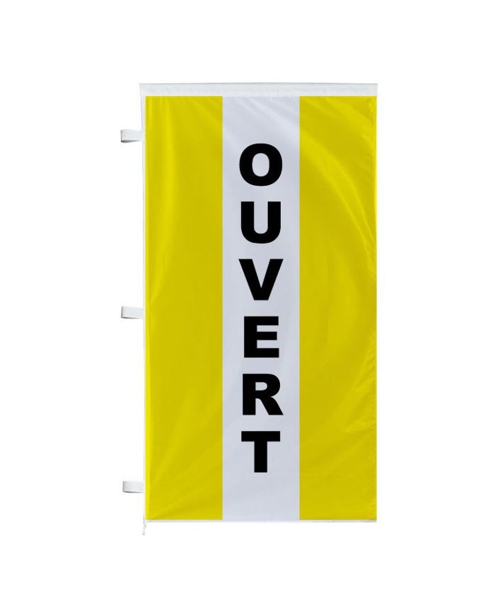 Kit mat et drapeau garage jaune à bandes latérales 4 m - Autosignalétique