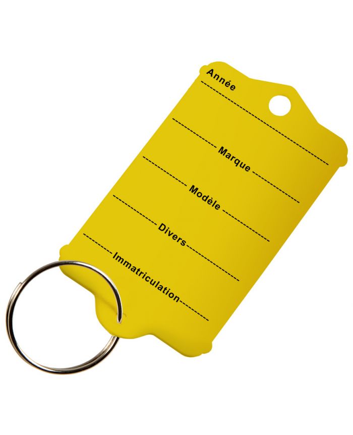 Etiquettes clés plastiques KTAG lot de 200 ex jaune