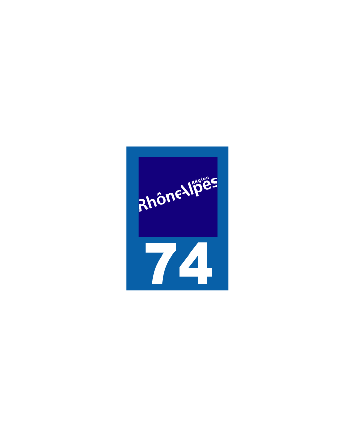 74 Haute-Savoie - Département II | Autocollant plaque immatriculation