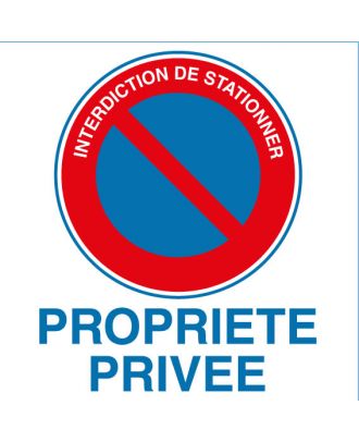 Sticker Stationnement interdit propriété privée 100X100mm Impression sur  vyinle avec un adhésif permanent au dos.